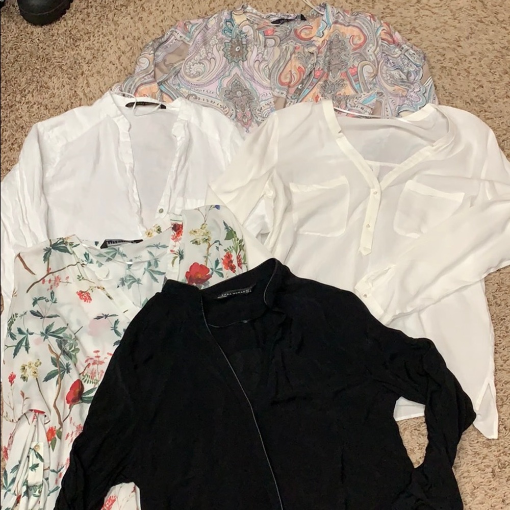 5 Zara blouses Size M and L bundle